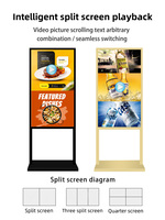 Écran LCD numérique sur pied de 43, 49, 55 pouces avec animation pour signalisation numérique en magasin et orientation dans les centres commerciaux