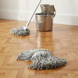 Gizmop Mopa Húmeda de Algodón de 300gr con Tela de Microfibra para Parquet y Suelos de Madera Auténtica, con Sistema de Escurrido Automático, Antibacteriana, Duradera y Sostenible - Product Image 2