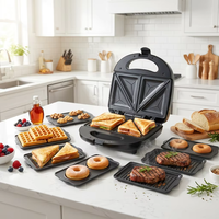 ORVICA 13-en-1 Gaufrier Électrique et Machine à Sandwich avec Plaques Amovibles pour Gaufres Bulle, Donuts, Desserts Personnalisés de Noël ORM-88-13