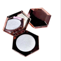 Palette de maquillage illuminateur diamanté, poudre compacte nacrée, éclatante, waterproof, longue tenue, végane, pour les yeux et le visage