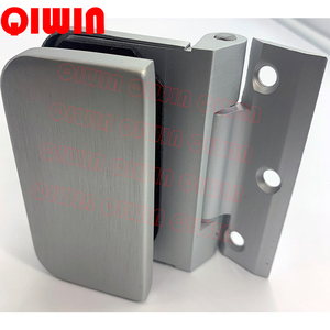 9CE Venta al por mayor: Bisagra de puerta de vidrio sin marco de aluminio y abrazadera de partición de vidrio en níquel satinado para oficinas y salas de reuniones - Product Image 1