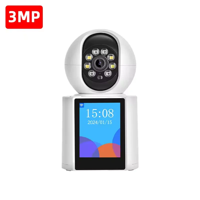 최신 ICSEE 3MP 스마트 와이파이 아기 모니터 카메라 2.8 인치 화면 비디오 통화 인터콤 보안 스마트 CCTV 실내 카메라