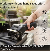 Brosse de nettoyage électrique pour barbecue, puissante, en acier inoxydable, avec tampon à récurer à fil métallique haute performance, avec verrou de sécurité