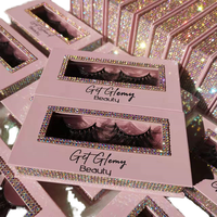 Vente en gros 5D Fluffy Strip Lashes 15mm Cils en vison faits à la main avec boîte d'emballage personnalisée Faux cils pour femmes