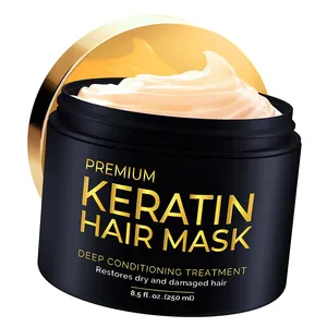 Masker Rambut Keratin Premium Label Pribadi, Perawatan Profesional untuk Perbaikan Rambut, Nutrisi, & Kecantikan