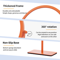 Miroir cosmétique de bureau portable double face rond avec cadre en métal chromé et design personnalisé