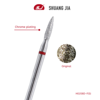 SHUANGJIA flamme Pro Chrome diamant forets à ongles russe durabilité peau morte cuticule nettoyant ongles outils de pré-traitement