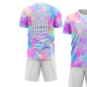 Ensemble de maillot de football Color Splash à manches courtes, respirant, séchage rapide, uniforme d'entraînement et de match, chemise et short pour hommes et jeunes - Product Image 3