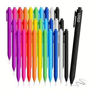 Bolígrafos de Gel de Plástico con Acabado de Goma Suave Multicolor X1106-1 con Logotipo Personalizado, Bolígrafo de Tinta de Gel Promocional Retráctil - Product Image 2