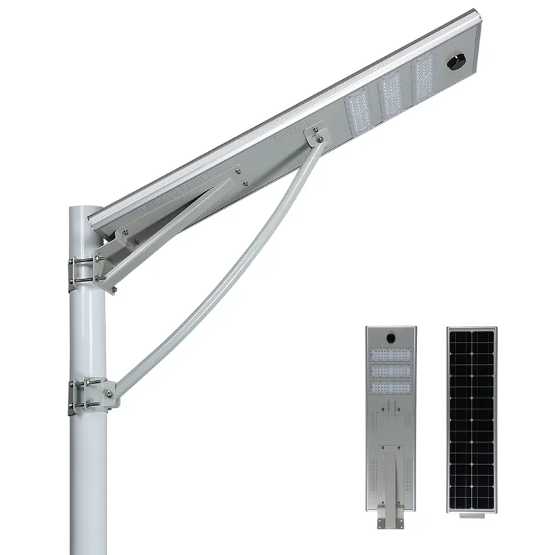 Alto lumen IP65 al aire libre impermeable 50W todo en una luz de calle solar fabricante de China