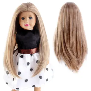 Кукла Моана 15 дюймов, термостойкие синтетические волосы, подсвечивающие длинные прямые кукольные парики для американской девушки, 18 дюймов