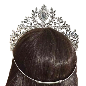 Nueva Corona de <span class=keywords><strong>Miss</strong></span> Universo, Tiara de Cristal con Hojas Plateadas, Corona y Tiara, Accesorio para el Cabello, Ideal para Bodas y Fiestas - Product Image 4