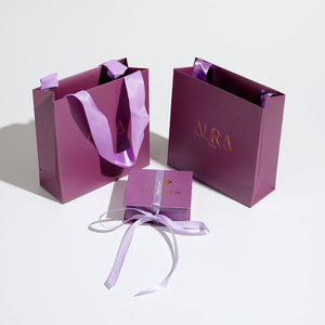 Bolsa de Papel para Regalo de Joyería con Logotipo Personalizado, Bolsa de Embalaje para Dulces con Asa de Cinta y Lazo - Product Image 6