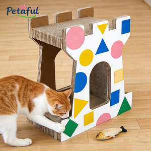 Groothandel Moderne Klassieke Gecombineerde Gecombineerde Sterke Meubelkattenkrabpaal van Karton, Ecologisch Katten Speelgoed Klimrek - Product Image 4