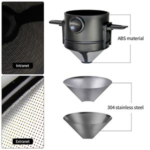 Le plus récent vente chaude meilleur filtre à café en maille de bouilloire de goutteur 304SS Portable pliable verser sur le goutteur de café - Product Image 3