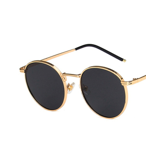 Nouvelles lunettes de soleil rondes tendance rétro en métal pour visage fin - Product Image 6