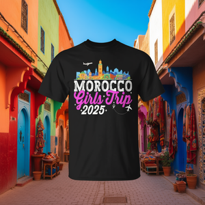 T-shirt pour voyage en filles au Maroc, vacances d'été 2025, enterrement de vie de jeune fille - Product Image 3