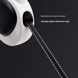 Tali anjing dapat ditarik 5 Meter 50kg kualitas tinggi dengan tali hewan peliharaan desain baru ringan dengan tempat Poopbag - Product Image 3