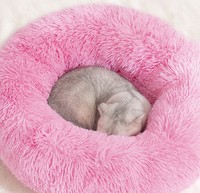 Canapé-lit pour animal de compagnie, coussin rond, calmant, accessoire pour chiens et chats, confortable, automne-hiver, x 50cm