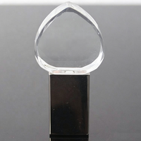 Clé USB en forme de cœur en verre cristal, lecteur flash USB 3.0, clé mémoire 8 Go 16 Go 32 Go, personnalisation du logo, clé USB