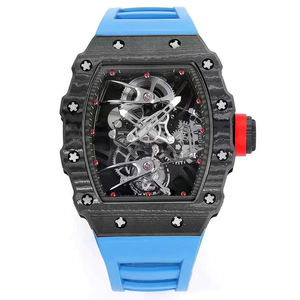 Reloj Tourbillon de Lujo de Alta Gama con Forma de Barril, Esfera de Cristal de Zafiro, Movimiento Mecánico, Correa de Goma - Uso Formal y Empresarial - Product Image 1