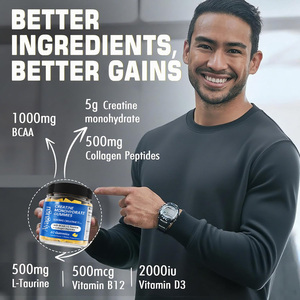 Custom Label Creatine BCAA Gummies Muscle Recovery <b>Protein</b> Synthesis Strength Endurance Vegan Non-GMO Sugar Free OEM Label - Product Image 6