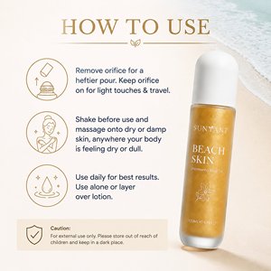 Olio Corpo Idratante Illuminante Leggero con Protezione Solare per la Spiaggia, Effetto Bronzer, Etichetta Privata - Product Image 5
