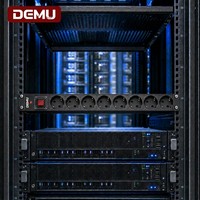 PDU 1U de sécurité pour montage en rack, 8 prises Schuko, interrupteur bipolaire, protection contre les surcharges, en aluminium T5 pour armoire serveur