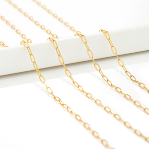 Nieuw Ontwerp Roestvrijstalen Kettingrol 18K Echt Vergulde 2.5Mm * 6.5Mm Lange Platte Ketting Voor Het Maken Van Ketting Sieraden - Product Image 5