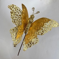 3D Creux Papillon Fleur Argent Fleur De Noël Paillettes Arbre De Noël Décoration Paillettes Rose Paillettes Tissu Papillon