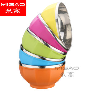 Juego de tazones de acero inoxidable Migao para niños, diseño octogonal colorido para bebés y niños. - Product Image 2