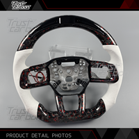 Volant personnalisé en fibre de carbone forgée rouge pour Ford Mustang S650 Dark Horse GT GT500 GTD Shelby Coupé 7ème génération 2024-2026