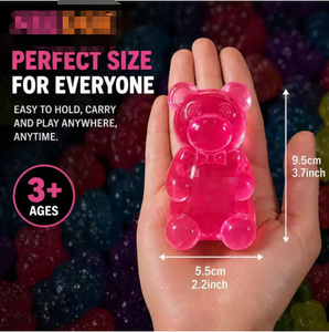   Jouet Squishy Oursons Gommeux - Rétro Kawaii Transparent Gelée Sensoriel Anti-Stress Doux Silicone TPE Plastique - Product Image 2