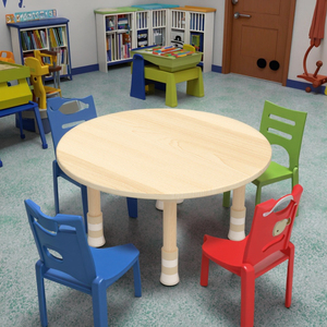 Vente en gros de <span class=keywords><strong>table</strong></span> de jeu interactive en bois pour enfants, petite <span class=keywords><strong>table</strong></span> d'étude <span class=keywords><strong>ronde</strong></span> pour enfants - Product Image 2