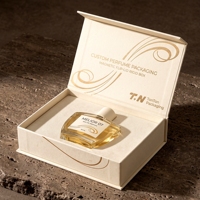 Boîte à parfum rigide de luxe sur mesure, style livre blanc magnétique, avec insert intégré, pour emballage de parfum de luxe