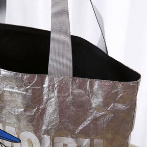 Sac à bandoulière en papier DuPont lavable grande capacité, logo personnalisé, sac de shopping réutilisable en Tyvek - Product Image 4