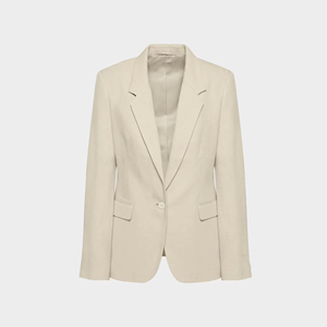 Trajes y Blazers para Mujer Mastery Linen, Blazer de un Solo Botón y Corte Entallado en Beige Natural - Product Image 2