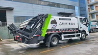 Camion à ordures compacteur Dongfeng Dolica 4x2, 6,5 mètres cubes, camion à ordures à bras oscillant pour le transport des ordures urbaines en sous-sol