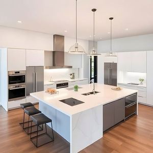 Dernier personnalisé Design minimaliste moderne contreplaqué armoire de cuisine meuble laqué armoire de cuisine - Product Image 4