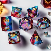 Dés à vingt faces en résine à noyau liquide avec sable mouvant pour jeux de rôle D&D, ensemble de dés Cthulhu à angle droit