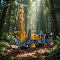 Foreuse portable diesel montée sur camion pour puits d'eau, pompe intégrée, profondeur de forage max. 200 m, contrôle précis, machine de forage de puits