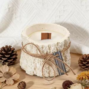LANJO Handmade Wooden Stump Soy Wax <b>Candle</b> Smokeless Clean Burning Non-Toxic Eco-Friendly Modern Aromatherapy <b>Gift</b> for Birthday - Product Image 2