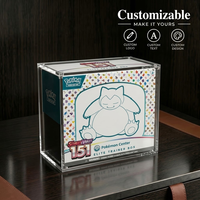 Kotak Display Akrilik Tahan UV untuk Pokemon Center 151 Elite Trainer Box, Tutup Magnetik, Pelindung Transparan, Logo Kustom Pabrik