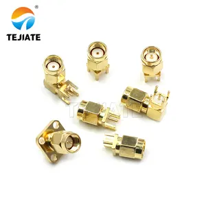 Rp SMA-JE Aanpasbare Vergulde Plug Recht Rf Pcb Mount Rf Female Surface Mount Connector Sma