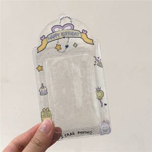 Mini <b>ID</b> Photo Magnetic Card Keychain <b>Holder</b> Mobile Transparent Glitter Design Kpop Pvc Photocard <b>Holder</b> - Product Image 5
