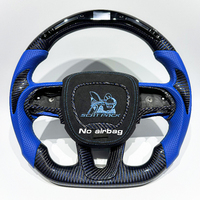 Volant en carbone bleu à LED pour Dodge Challenger Charger RT Durango SRT Scat Pack 392 Super Bee Jeep Trackhawk
