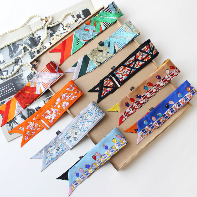 100% шелковый шарф для волос, Модный женский шарф-сумка, шелковые Twillies