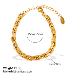 Stainless Steel Oval Link Bracelet Adjustable Chain <b>Bangle</b> Vintage Jewelry <b>for</b> <b>Men</b> and Unisex - Product Image 3