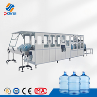 Máquina de Llenado de Agua de 600 BPH y 5 Galones, Enjuague, Llenado y Tapado Automático de Barriles para Fábrica de Agua Potable
