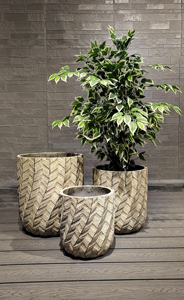 Ensemble de pots à fleurs en béton rustique 2026, texture irrégulière, jardinières durables en fibrociment pour jardin et extérieur - Product Image 6